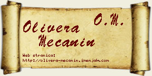 Olivera Mečanin vizit kartica